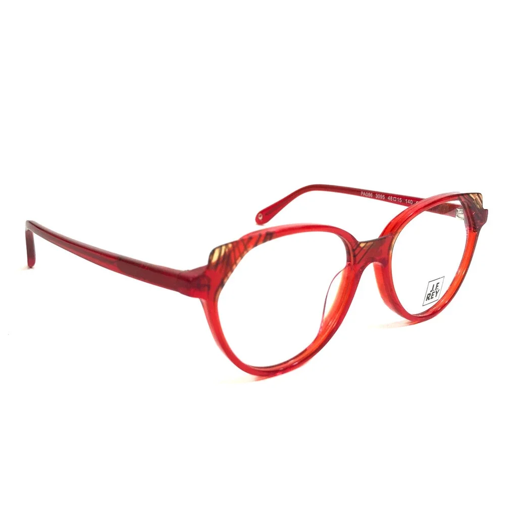 J. F. Rey Petite Eyeglasses Frames PA086 3095 Clear Red Black Striped 48-15-140